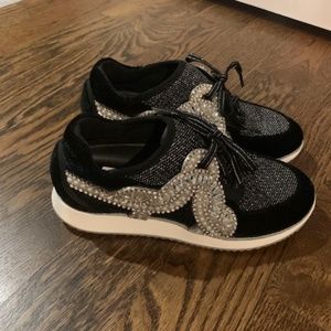 Sophia Webster Royalty Mixed Knit/Velvet Embell.